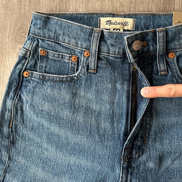 NWT Madewell The Perfect Vintage Jeans Raw Hem Denim Blue Women’s Size 23 Tall - Picture 4 of 9